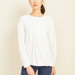 ANN TAYLOR PLEATED TIE BACK BLOUSE